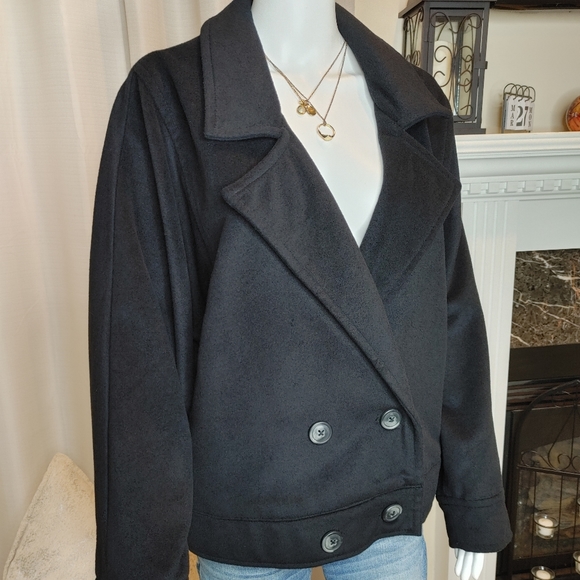 FREE PEOPLE BELLA WOOL DOLAN COAT, BLACK M - Picture 6 of 14